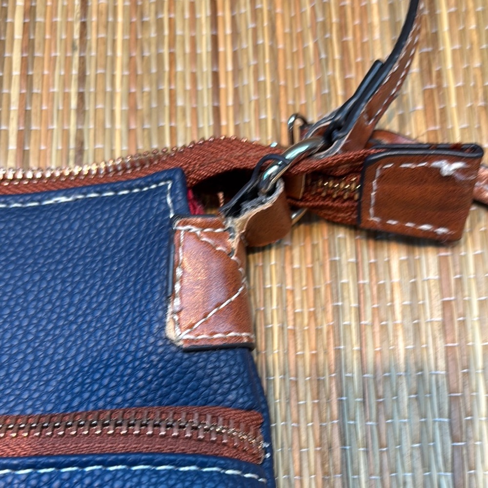 Dooney & Bourke Navy and Brown Crossbody Bag - Picture 6 of 7